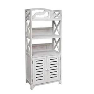 GICOS IMPORT EXPORT SRL Mobile cassettiera legnocon ante e mensole colore bianco 2 cassetti 47 * 26 * 117 cm shabby chic X...