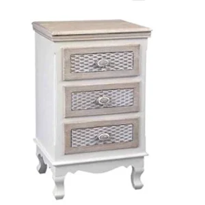 Gicos Mobile Comodino Legno cassettiera 3 cassetti comò Charm 41 * 34 * 68 cm Arredamento casa TOD-729270 GICOS SRL