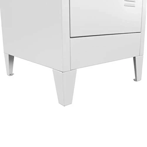 Armadietto guardaroba metallo con barra appendiabiti, ripiani e specchio, armadio da ufficio con 2 ante 180 x 38 x 45 cm G...