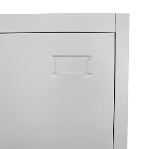 Armadietto guardaroba metallo con barra appendiabiti, ripiani e specchio, armadio da ufficio con 2 ante 180 x 38 x 45 cm G...