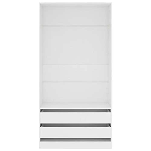 GOTOTOP Armadio Aperto Appendiabiti 100 x 50 x 200 cm Armadio Aperto Camera da Letto con 2 Cassetti 1 Ampio Scomparto con...