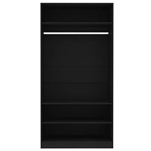 GOTOTOP Armadio guardaroba truciolato, armadio senza porta, con 3 ripiani e 1 asta appendiabiti, per soggiorno, camera da...