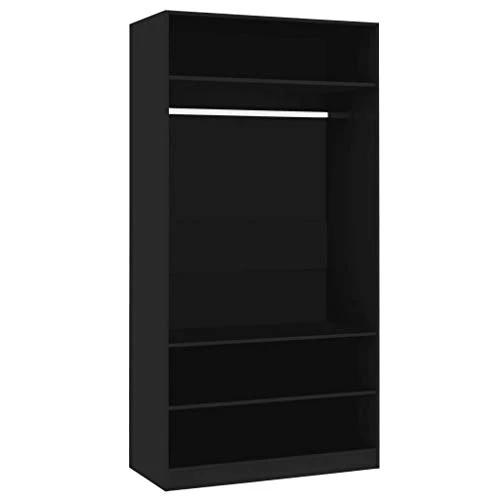 GOTOTOP Armadio guardaroba truciolato, armadio senza porta, con 3 ripiani e 1 asta appendiabiti, per soggiorno, camera da...