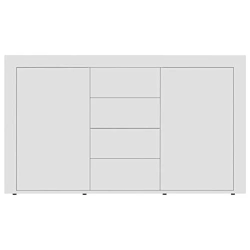 GOTOTOP Credenza truciolato con 2 ante e 4 cassetti, armadio ausiliario moderno per corridoio, soggiorno, camera da letto,...