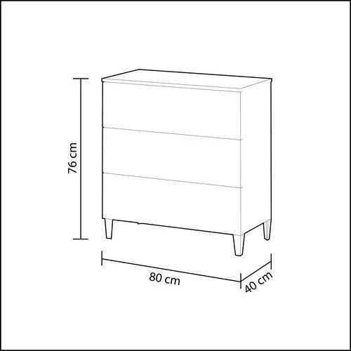 13Casa - Corinto A2 - Comò Melamina, 80x40x80 h cm, Bianco Habitdesign