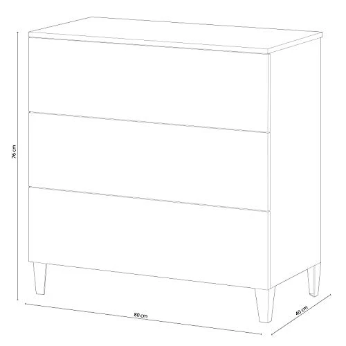 13Casa - Corinto A2 - Comò Melamina, 80x40x80 h cm, Bianco Habitdesign