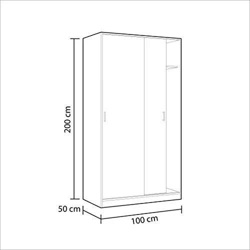 13Casa Jenny S01 Armadio Anta Scorrevole, Legno ingegnerizzato, Marrone, 100 x 50 x 200 cm Habitdesign