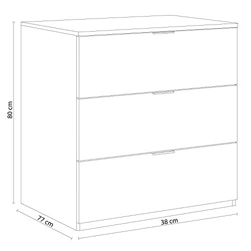 13Casa Larissa A2 Cassettiera, 77 x 38 x 80 H Cm, Bianco, Melamina Habitdesign