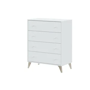 Habitdesign 007804A - Cassettiera con 4 cassetti, Modello Sweet, Finitura Colore Bianco artik, 77,5 cm (Larghezza) x 95 cm...