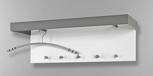 Haku Möbel 13849 Appendiabiti da Parete, Acciaio, Antracite-Bianco, T 25 x B 70 x H 23 cm