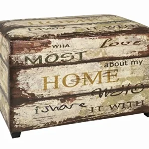 Haku Möbel 30185 Panca Portaoggetti Mdf, Ecopelle, Vintage_2, 65 x 40 x 42 cm