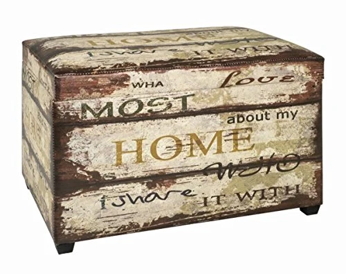 Haku Möbel 30185 Panca Portaoggetti Mdf, Ecopelle, Vintage_2, 65 x 40 x 42 cm