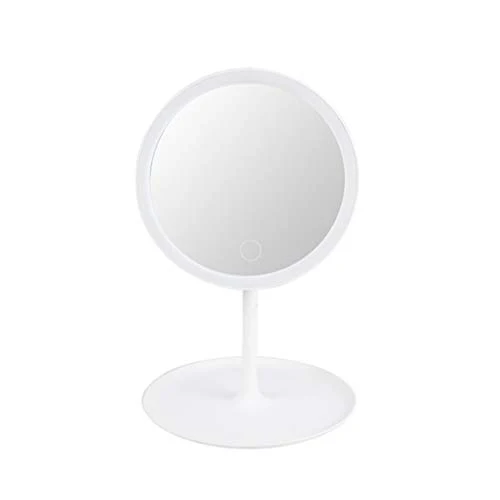 HEMOTON Specchio per Il Trucco USB Ricaricabile Illuminato Vanità 3 modalità di Colore Ingrandimento Rotazione di 90 Gradi...
