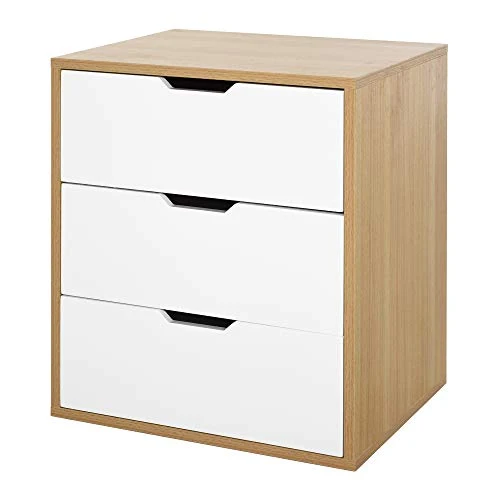 homcom Mobile Cassettiera Portaducomento Ufficio con 3 Cassetti, Arredamento moderno per Casa e Studio, Bianco