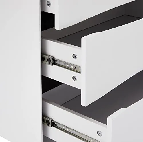 Ibbe Design Cassetti Armadietto Cassettiera Bianco Nero Credenza con 6 Cassetti di Stile Moderno Scandinavo Lyon per Soggi...