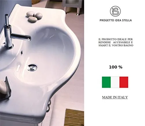 Ideastella - COMPOSIZIONE BAGNO COMPLETA Toscany da 85 cm Mobile + Lavabo ceramica + Specchio con Pensile + Lampada