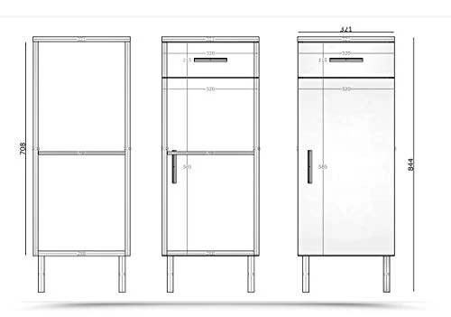 ODESSA Base 30 - Mobile Base Bagno. 1 Anta + 1 Cassetto - Colore Scelta. (Bianco Effetto Lucido) IdeaStella