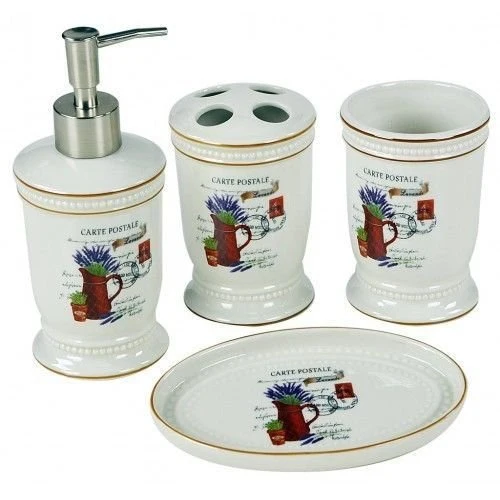 Accessori Bagno Ceramica Set Bagno Kit PORTASAPONE ARREDO Bagno ILBOTTEGONE