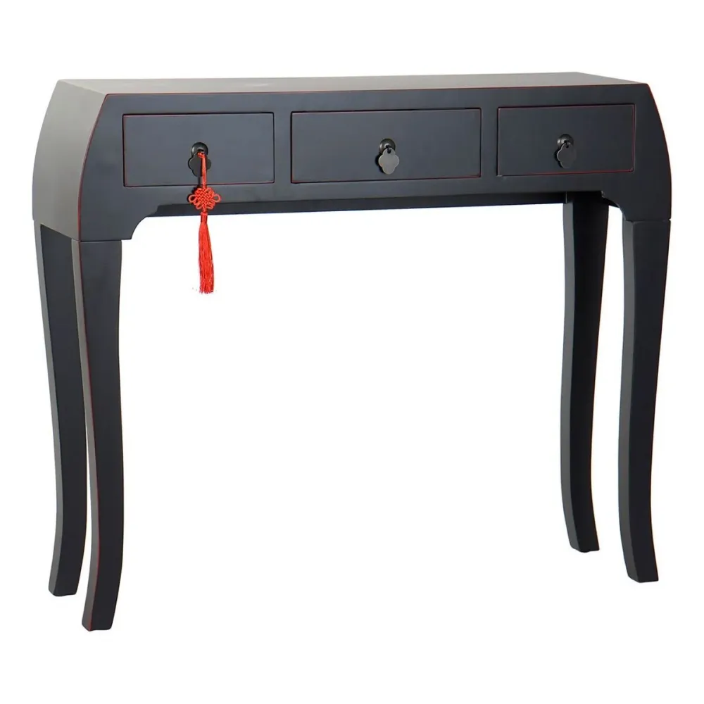 Ingresso con 3 Cassetti DKD Home Decor Nero 96 x 26 x 80 cm