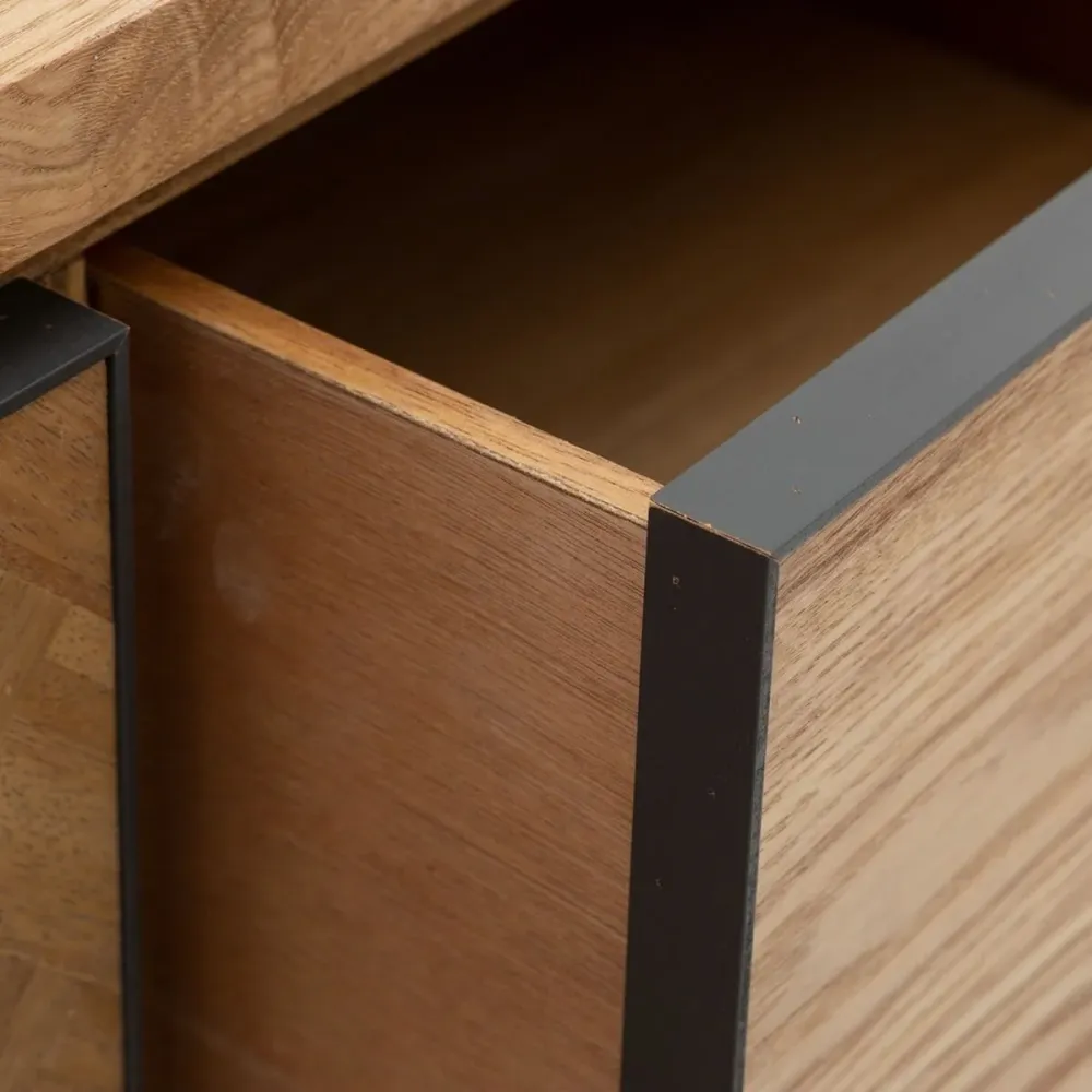 Ingresso con Cassetti SPIKE 91 x 40 x 84,5 cm Naturale Metallo Legno