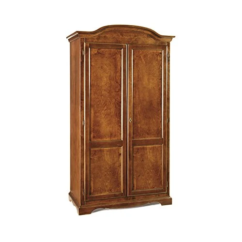 InHouse srls Armadio 2 Ante, Arte povera, Legno massello e MDF con rifinitura Noce Lucido - Mis. 107 x 55 x 197