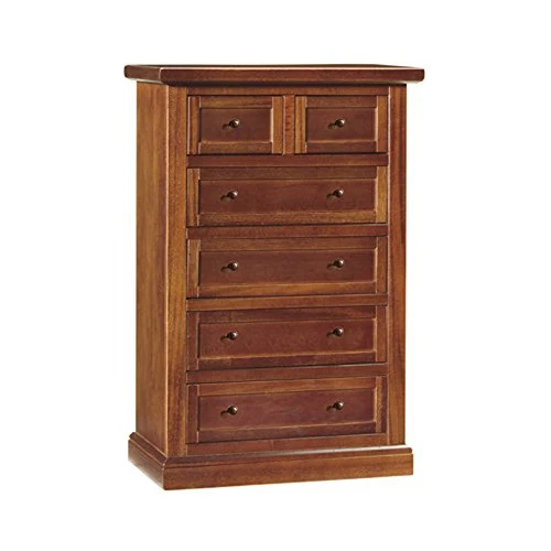 InHouse srls Cassettiera, Arte povera, Legno massello e MDF con rifinitura Noce Lucido - Mis. 63 x 37 x 98