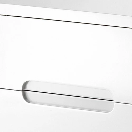 Julian Bowen Manhattan, lucido, comodino con cassetti, legno, bianco