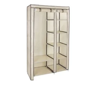 Cabina Armadio Guardaroba Appendiabiti Componibile Tessuto Basic Colore Marrone Justmoment