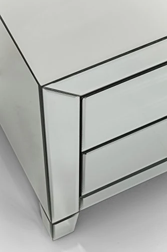 Kare Luxury Comò con 2 Cassetti, Bianco (Argento), 50 x 49 x 41 cm