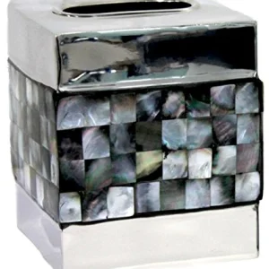 Keyhomestore Portacarta con Tessere Madreperla Naturale Completo arredo Color Grigio Linea Pearl - Altezza cm 15