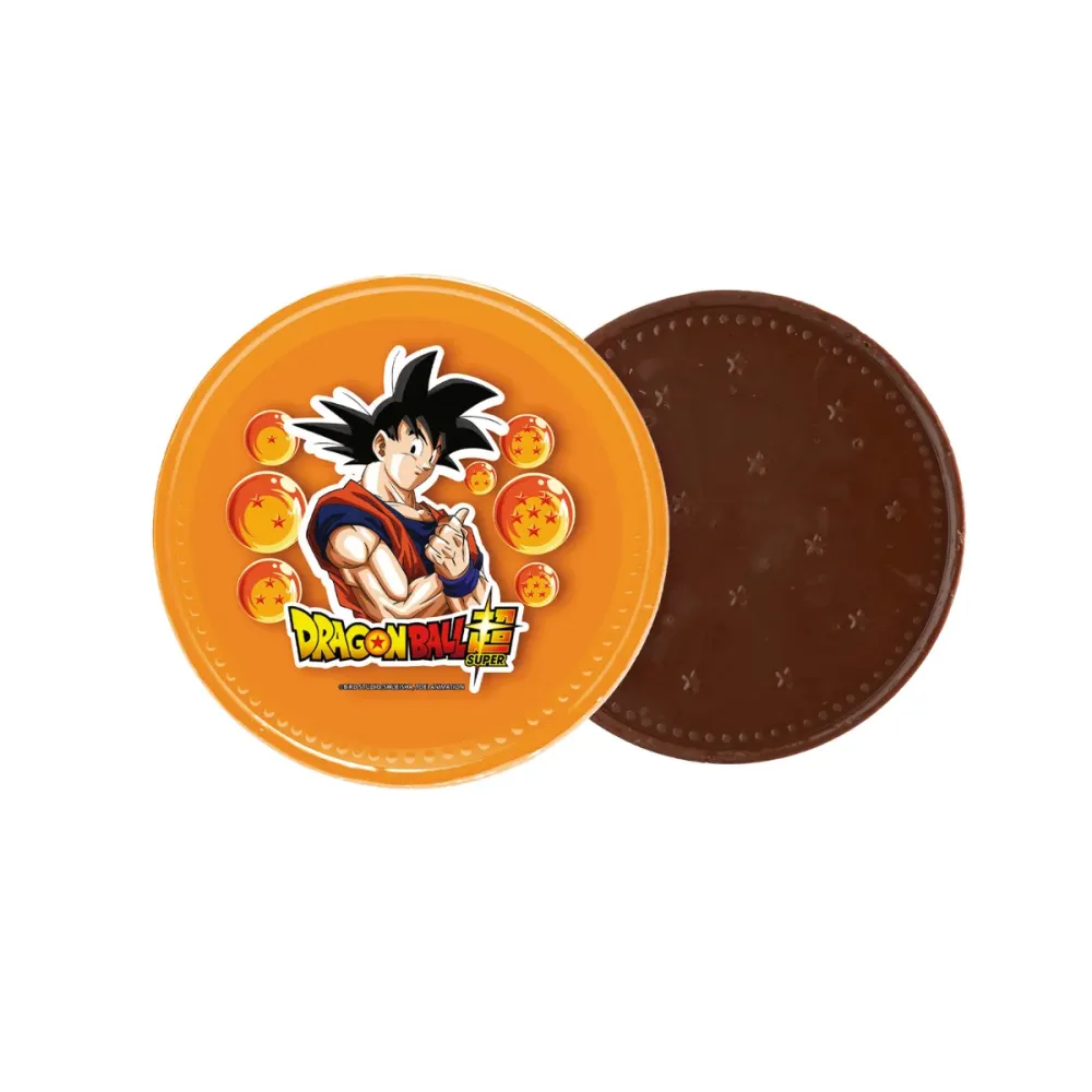 Kit 36pz Monetone Dragonball Super al Cioccolato al Latte da 26g cad.