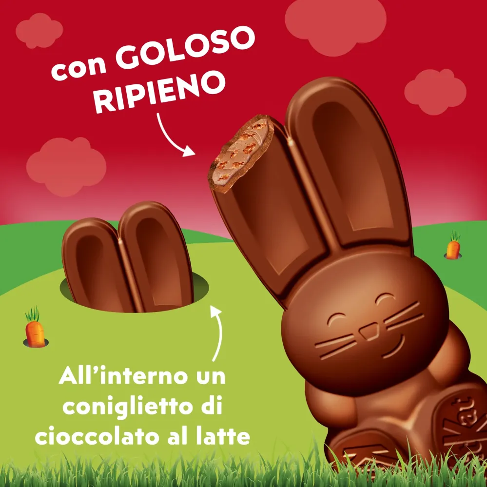 KITKAT Uovo di Pasqua 2025 Cioccolato al Latte al Caramello con Sorpresa e 1 KitKat Bunny 240g