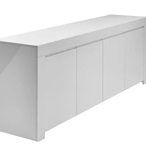 Lc Spa - Credenza MOD. Amalfi, 4 Porte, 210 x 84 x 50 cm, Colore: Bianco Lucido