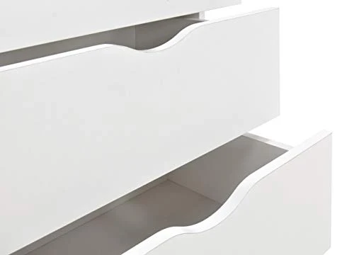 leomark Cassettiera legno - Roma - bianca Comodino con cassetti, Armadietto per camera da letto, stile scandinavo, dimensi...