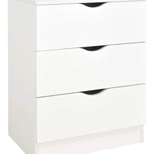 Leomark Comodino Cassettiera legno - Roma - bianca tavolino bianca con cassetti, Armadietto per camera da letto, stile sca...