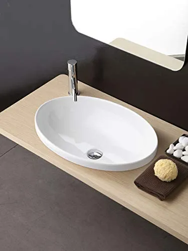 Lavabo Bagno Ovale Incasso 4 cm Softly_60 cm. Leonardo Bagno