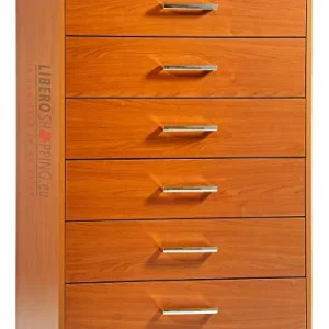 LIBEROSHOPPING.eu - LA TUA CASA UN CLIK Mobile cassettiera 6 cassetti Grandi cm 81x44x118H (Ciliegio)