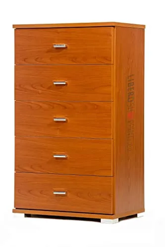Mobile Cassettiera legno con 5 CASSETTI per camera da letto soggiorno L.53 x P.33 x H.91 (Ciliegio) LIBEROSHOPPING.eu - LA...