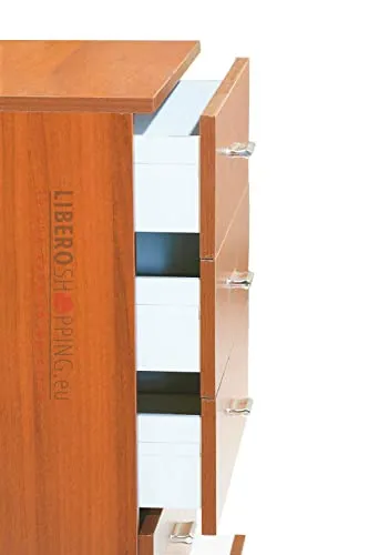 Mobile Cassettiera legno con 5 CASSETTI per camera da letto soggiorno L.53 x P.33 x H.91 (Ciliegio) LIBEROSHOPPING.eu - LA...