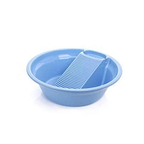 Plastica Washtub con Washboard ispessite Washtub per Il Lavaggio di Biancheria Intima del Bambino di plastica Lavabo, Blu...