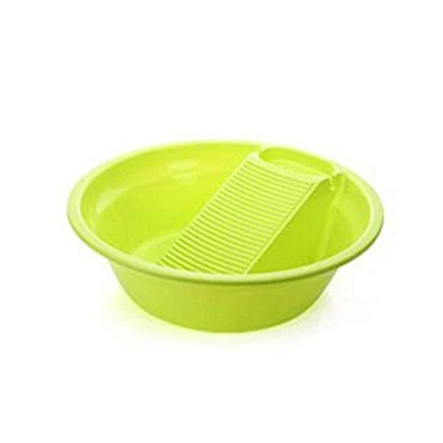Plastica Washtub con Washboard ispessite Washtub per Il Lavaggio di Biancheria Intima del Bambino di plastica Lavabo, Verd...