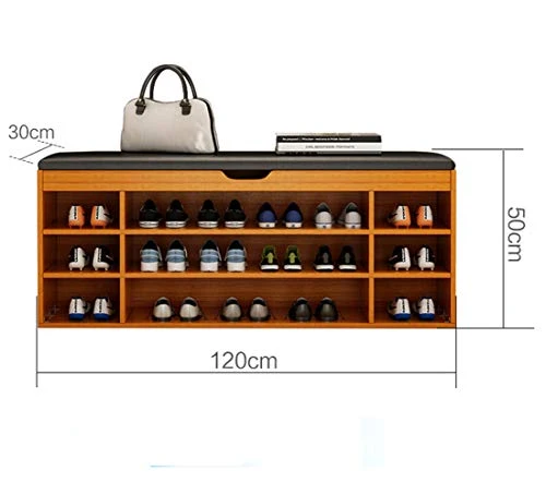 Rangement Chaussure Cabinet Retro Mobile da casa di scarpe Organizzatore Scarpiera 3 strati senza porta 120 x 30 x 50 cm,...