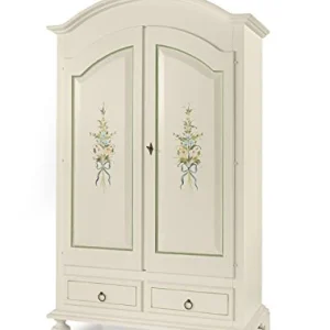 Lo Scrigno Arredamenti, Armadio Classico 2 Ante cappello gendarme laccato con fiori W503/F