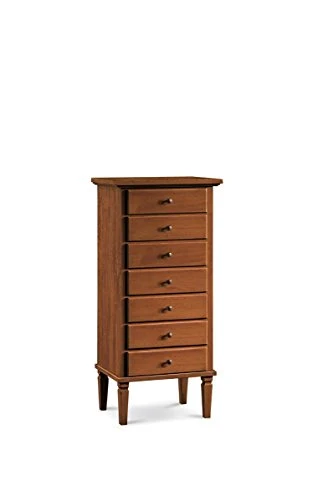 Lo Scrigno Arredamenti, Cassettiera 7 cassetti Gambe Spillo Arte povera Tinta Noce W529/N
