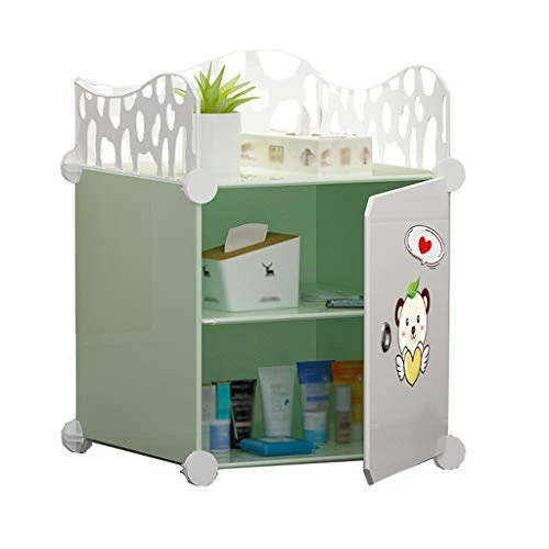 Locker 2-Layer Comodino Armadio dell'organizzatore di immagazzinaggio di plastica Whithdoor Scaffali Fence Abbigliamento P...
