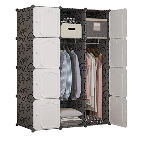 Locker 6-Gitter Armadio 2-Hanging Organizer Plastic Storage 12-Porte Scaffali Abbigliamento Piedi Camera da Letto Casa 111...