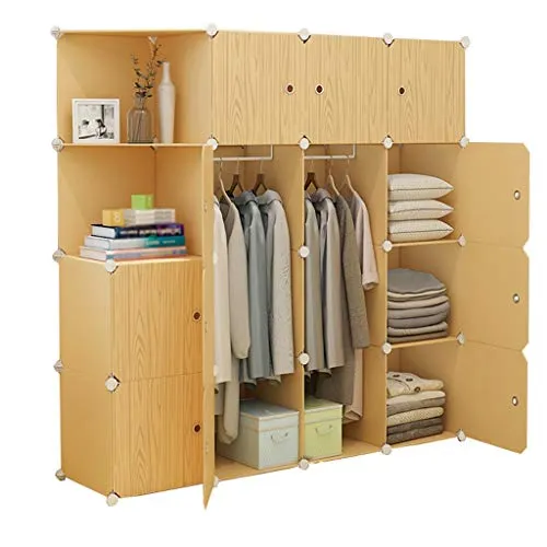 Locker 8-Gitter Armadio 2-Hanging Archivi Rimovibili di Plastica 14-Porta Angolo Scaffali Abbigliamento Home Camera 147X47...