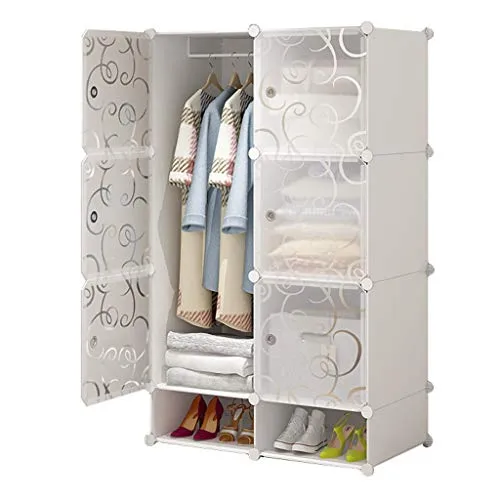 Locker Plastic Armadio Scarpe-Bit Hanging Bagagli Withdoor Gitter Scaffali Abbigliamento Combinazione Home Camera Bianca M...