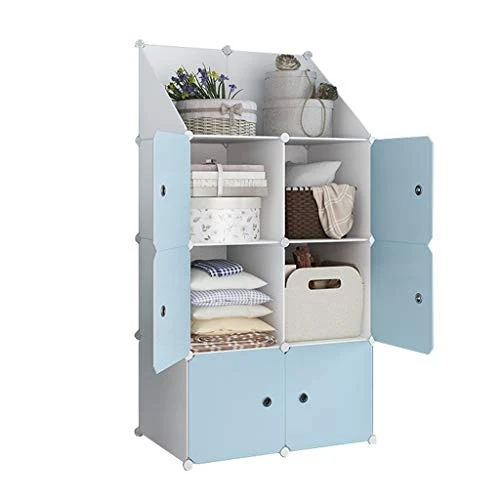 Locker Rack Armadio Organizzatore di Plastica 6-Porta 6-Gitter Ripiani Abbigliamento Cube Robusta Home Camera Blu 76X37X14...
