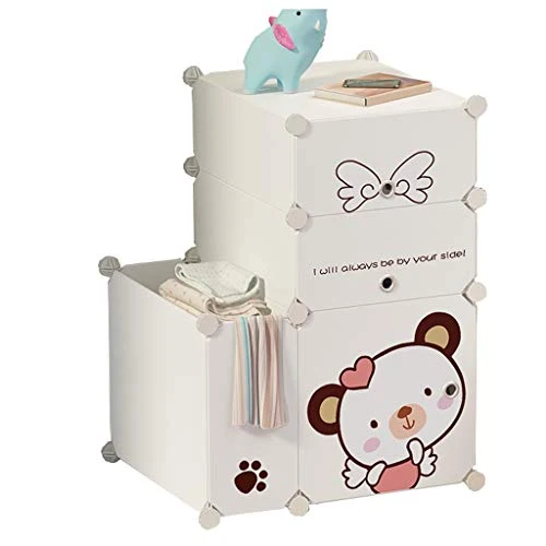 Locker Ripiani Carrello Comodino Armadio dell'organizzatore di immagazzinaggio di plastica Stratificazione Whithdoor Vesti...